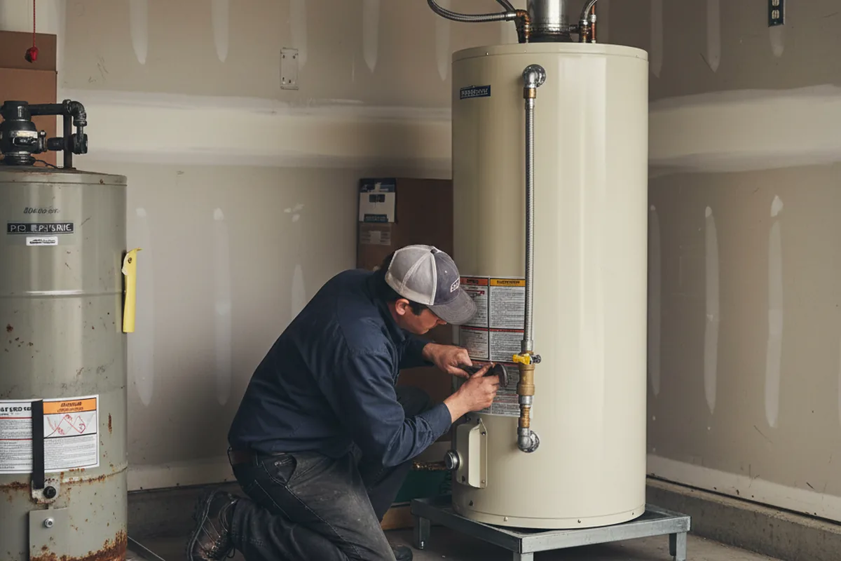 Water heater and shutoff valve replacement in Lumberville