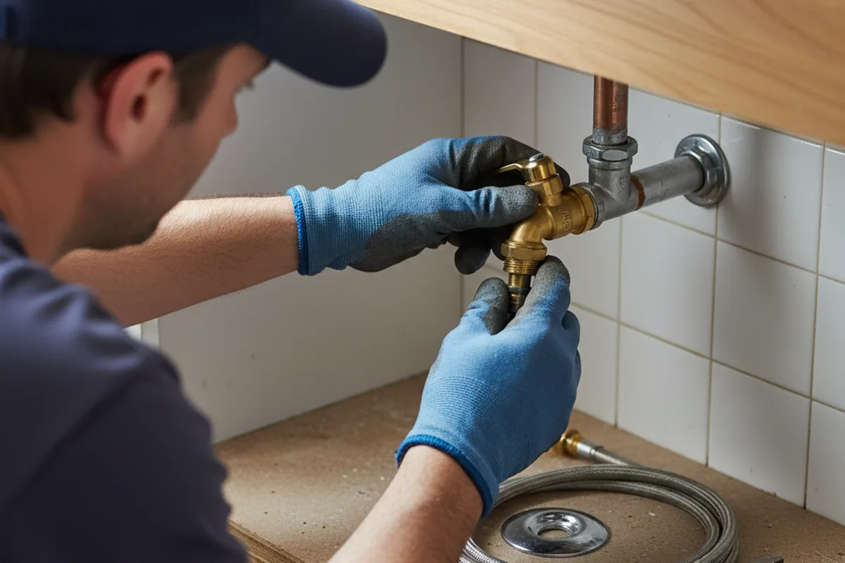 Shutoff valve and fitting work during Burst Pipe Repair in Lumberville